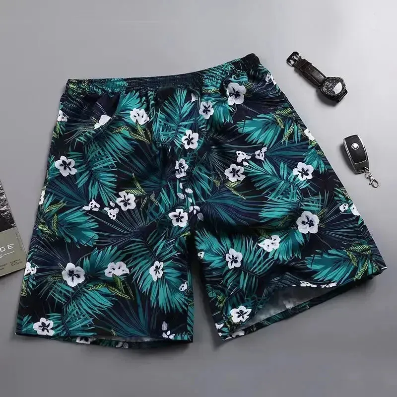 2023 NEW Summer Swim Shorts Plus Size For Men Flower Printed Beach Shorts Blue Borad Shorts gym Pants Swimming Surfing Dropship