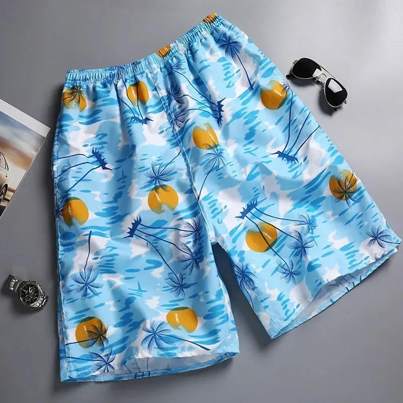 2023 NEW Summer Swim Shorts Plus Size For Men Flower Printed Beach Shorts Blue Borad Shorts gym Pants Swimming Surfing Dropship