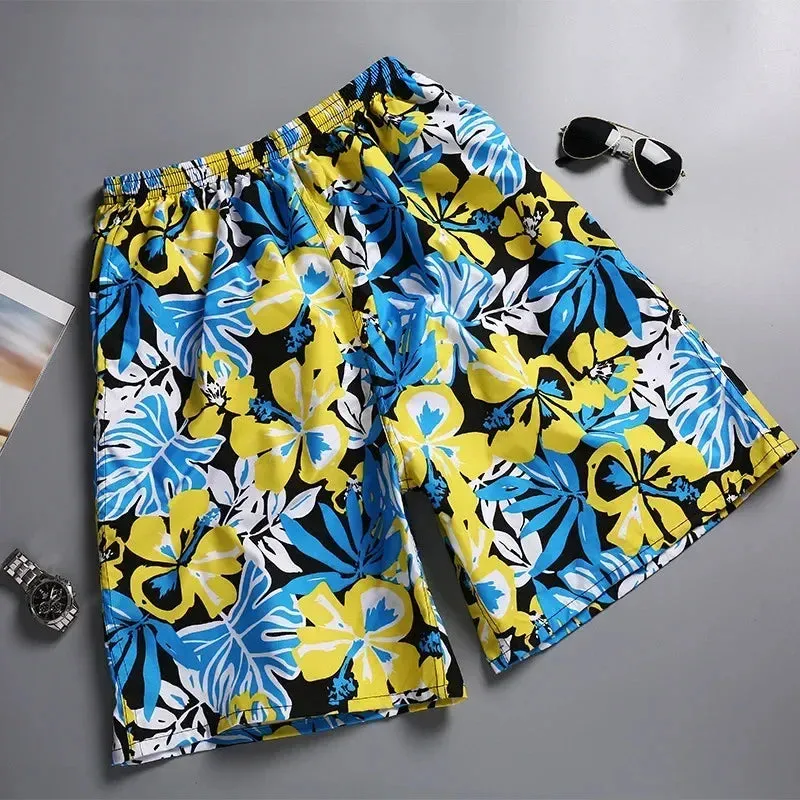 2023 NEW Summer Swim Shorts Plus Size For Men Flower Printed Beach Shorts Blue Borad Shorts gym Pants Swimming Surfing Dropship