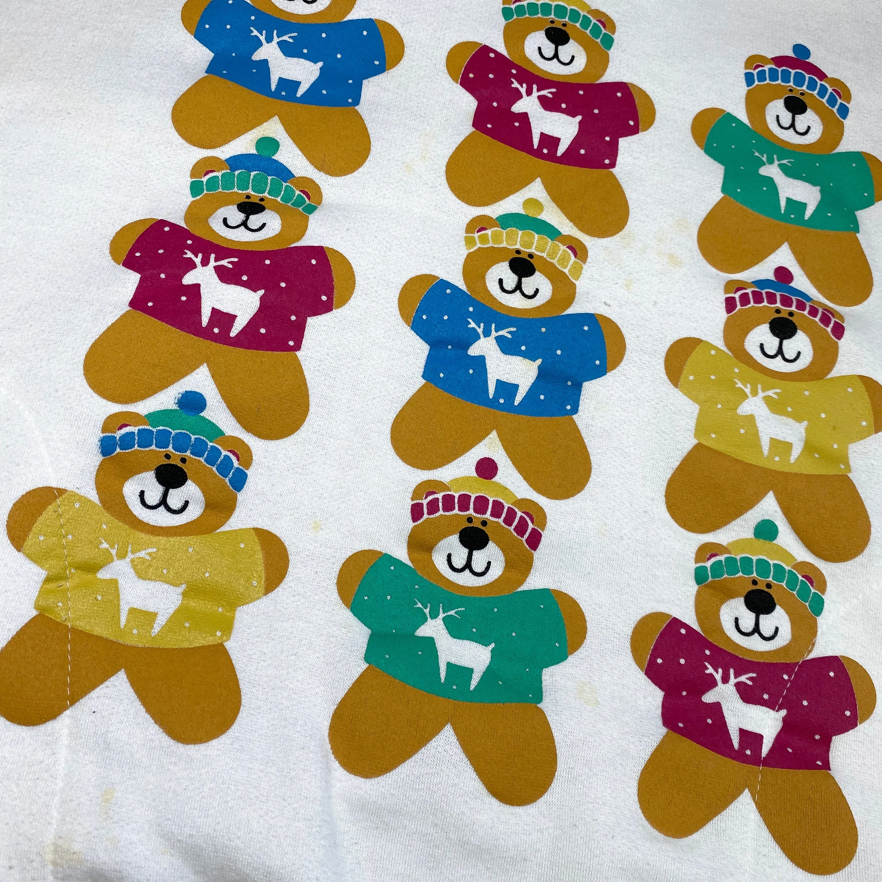 80s Reindeer Teddy Bear Reversible Sweatshirt - Medium