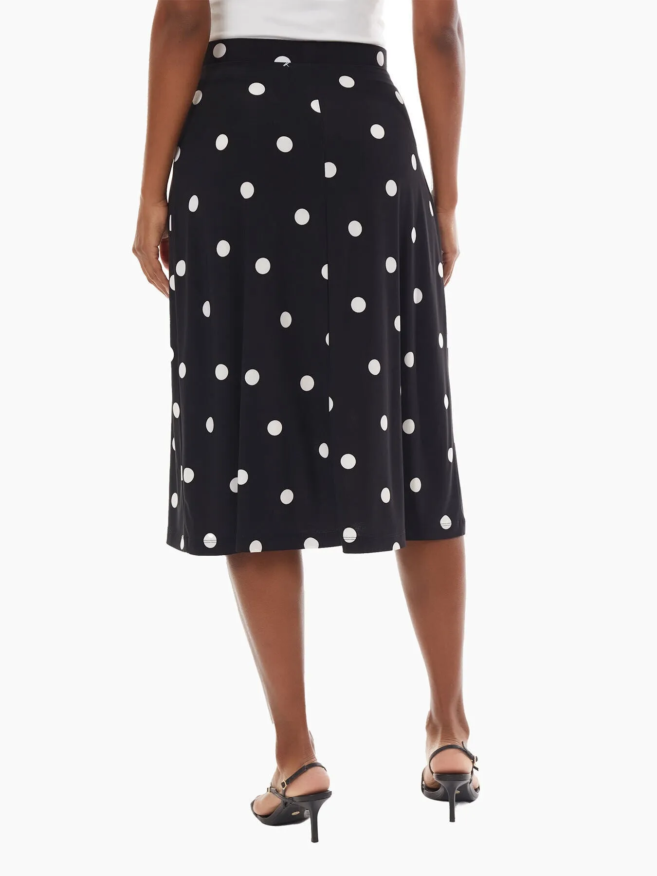 A-Line Jersey Knit Midi Skirt