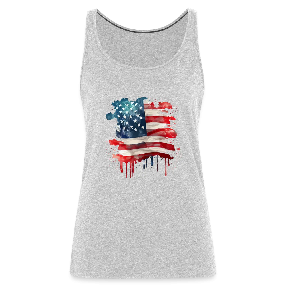 Artistic Glory: Premium Women's Tank Top with Watercolor American Flag