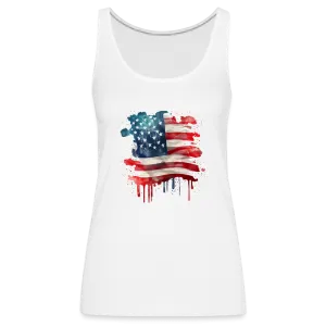 Artistic Glory: Premium Women's Tank Top with Watercolor American Flag