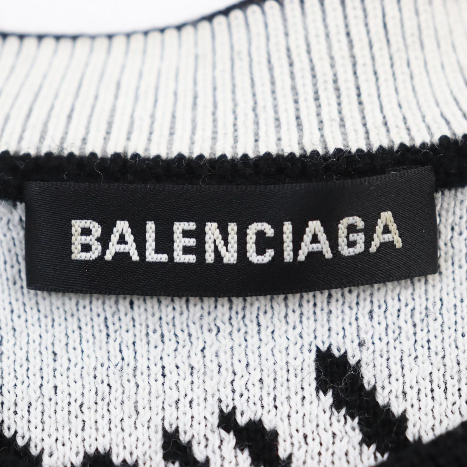 Balenciaga Logo Oversized Crew Neck Knit Black S