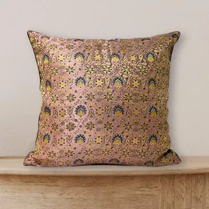 Banarasi Silk Cushion Cover in Pink