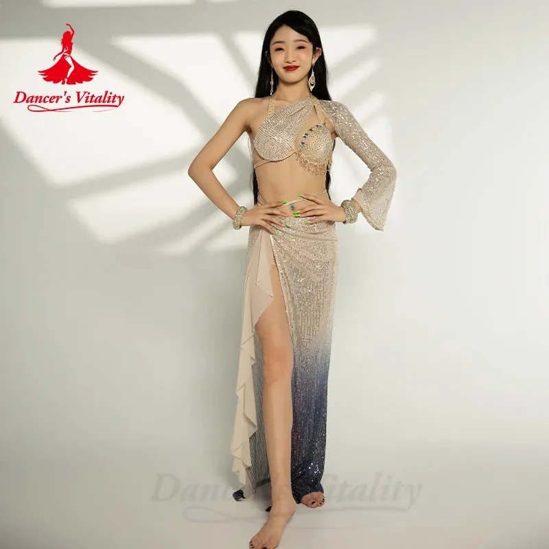 Belly Dance Professional Clothes for Women Cusomzied Adult Children Bellydance Bra long Skirt 2pcs Girl's Belly Dancing Outfit