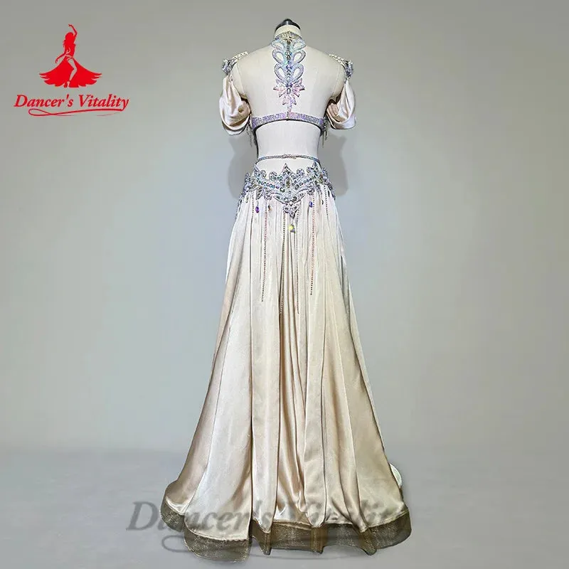 Bellydance Costumes Women's Customized Luxury Rhinestone Sexy Backless Dress Oriental Dance Professional Performance Clothing