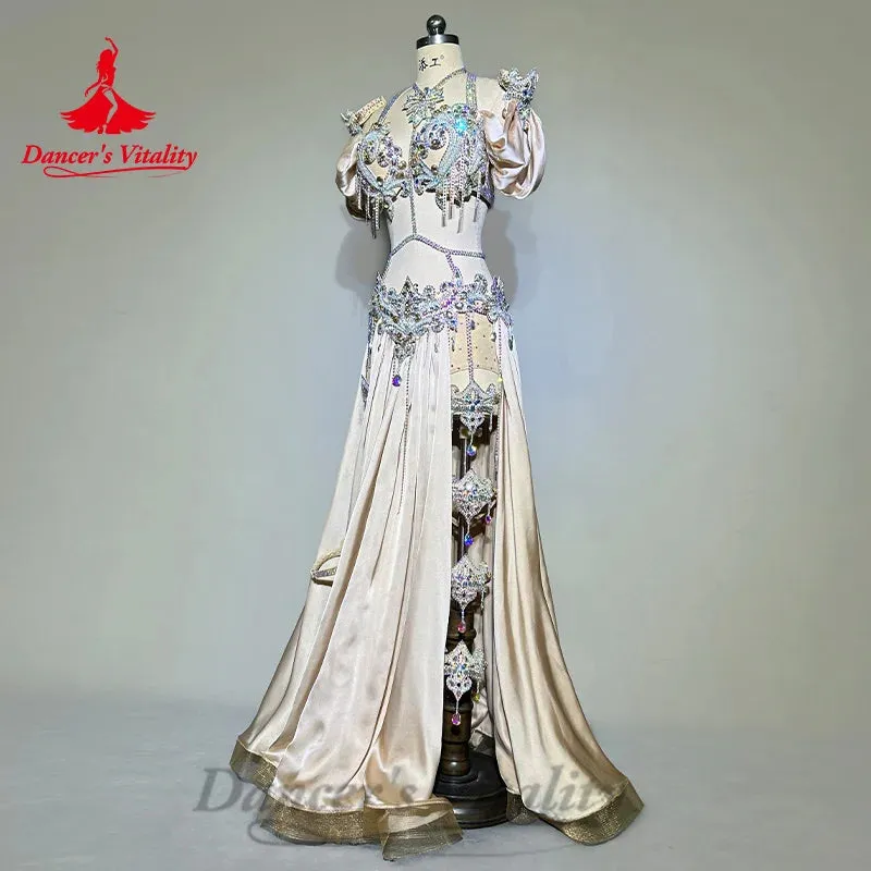 Bellydance Costumes Women's Customized Luxury Rhinestone Sexy Backless Dress Oriental Dance Professional Performance Clothing