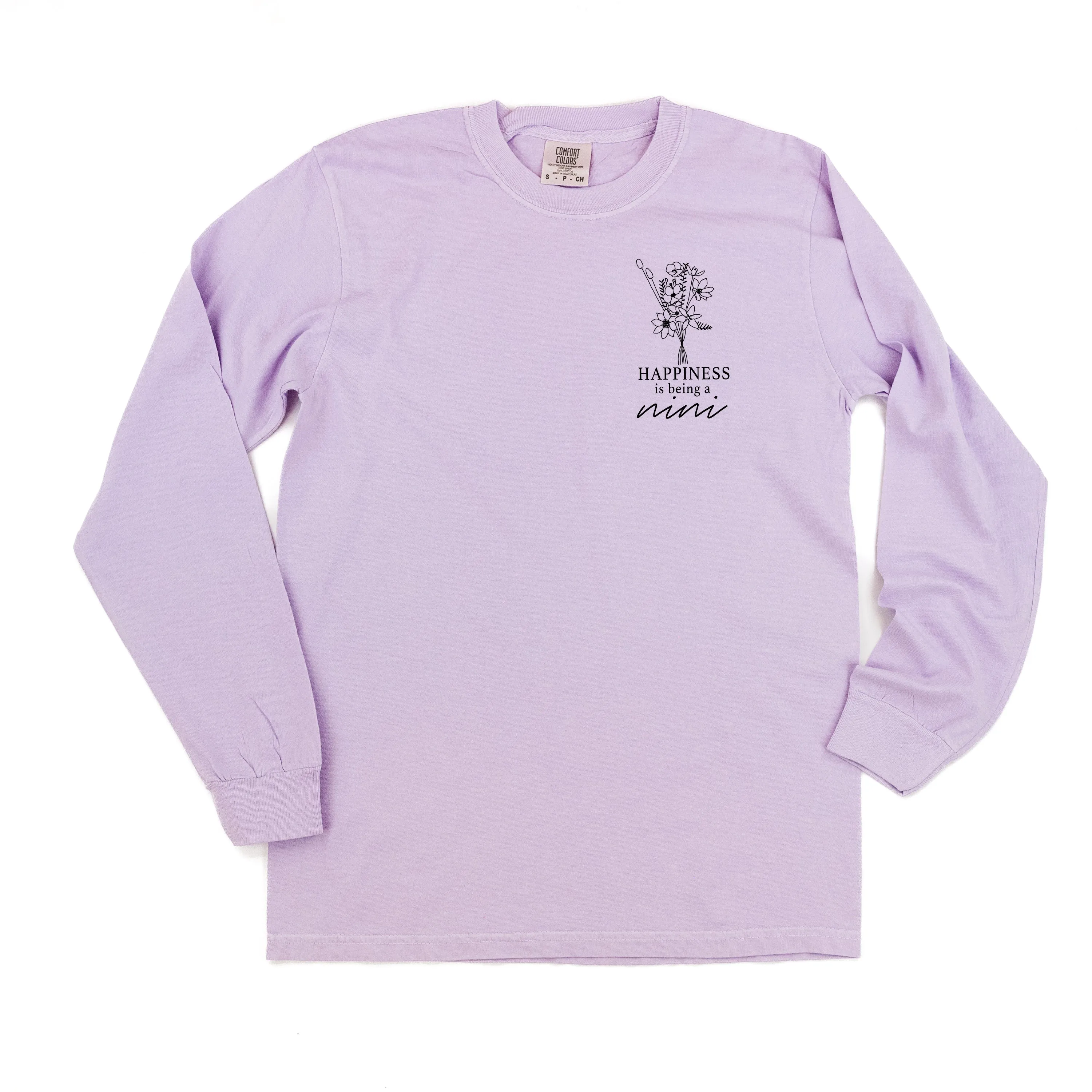 Bouquet Style - Happiness is Being a NINI - LONG SLEEVE COMFORT COLORS TEE