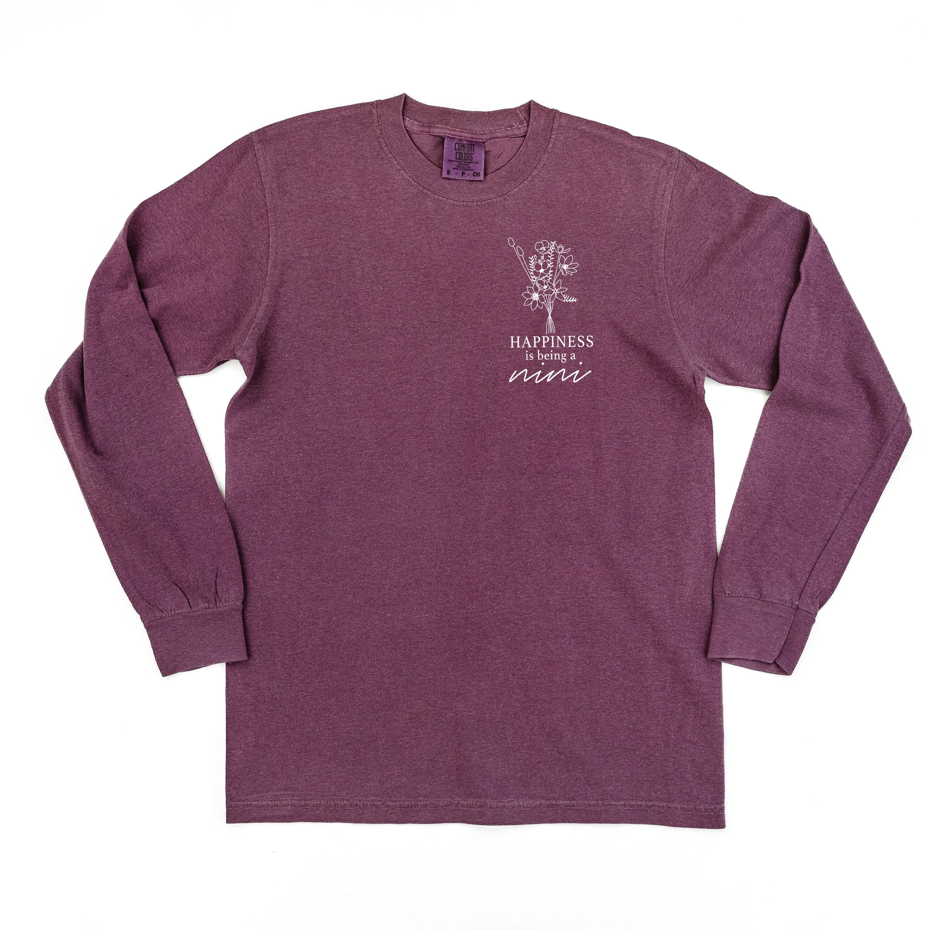 Bouquet Style - Happiness is Being a NINI - LONG SLEEVE COMFORT COLORS TEE