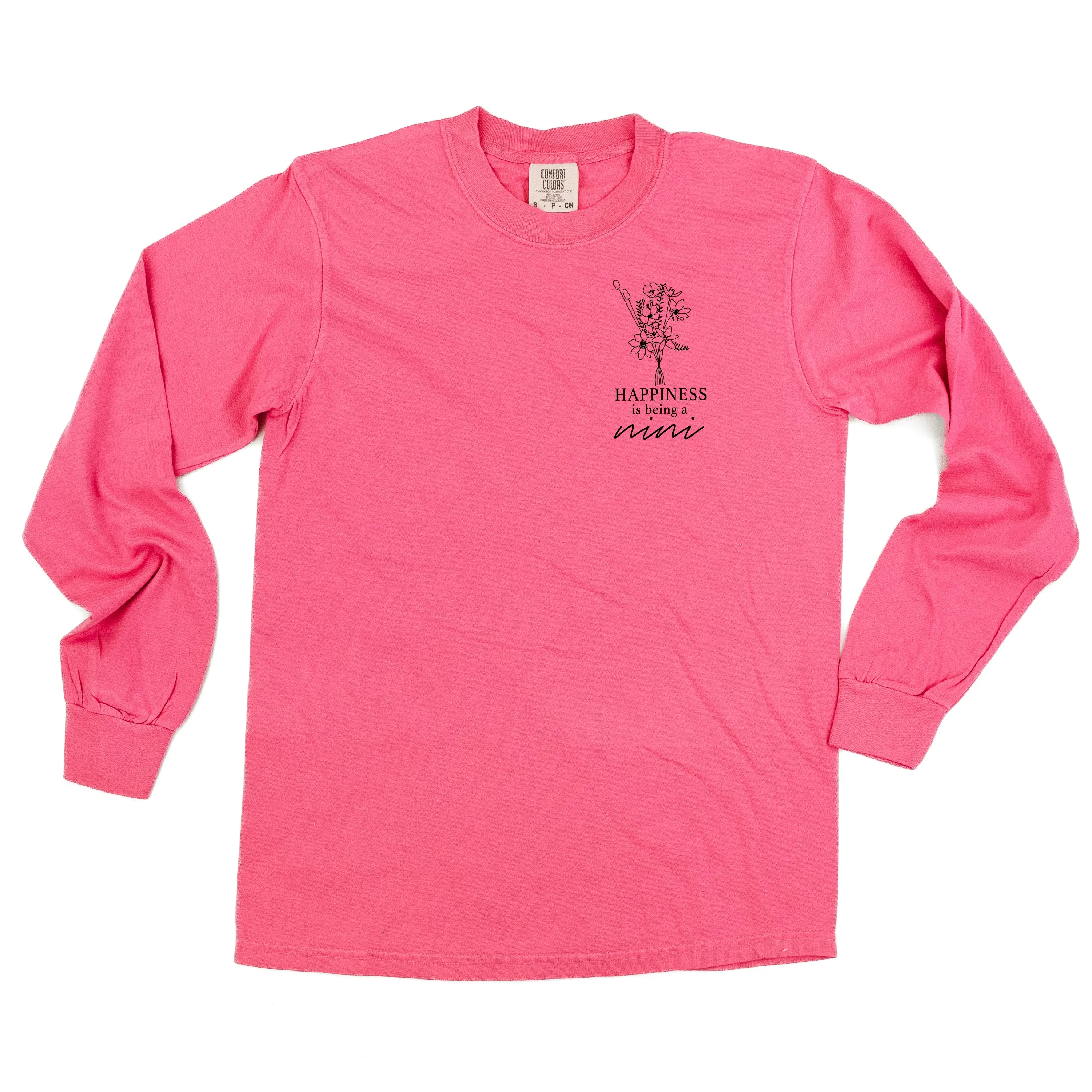 Bouquet Style - Happiness is Being a NINI - LONG SLEEVE COMFORT COLORS TEE