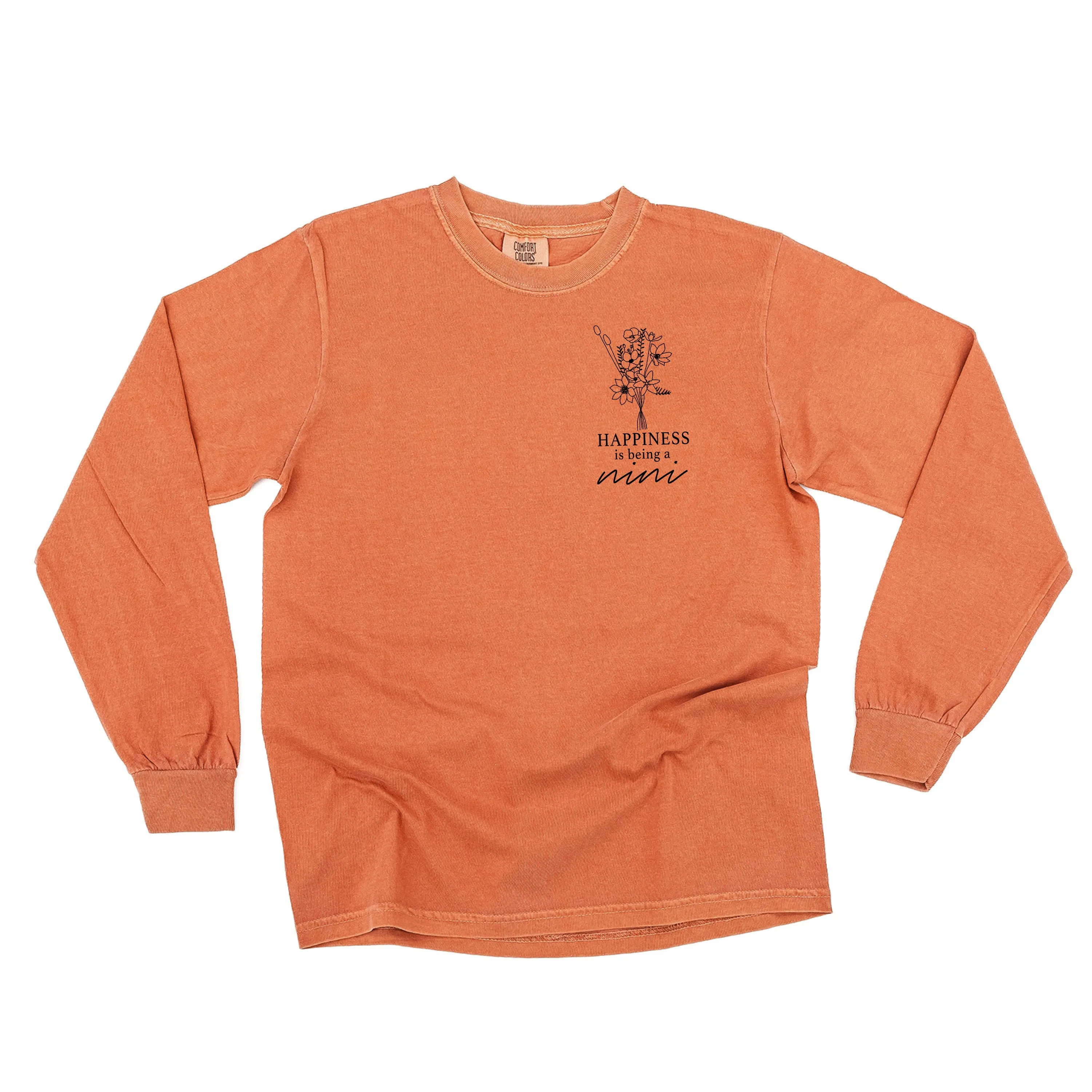 Bouquet Style - Happiness is Being a NINI - LONG SLEEVE COMFORT COLORS TEE