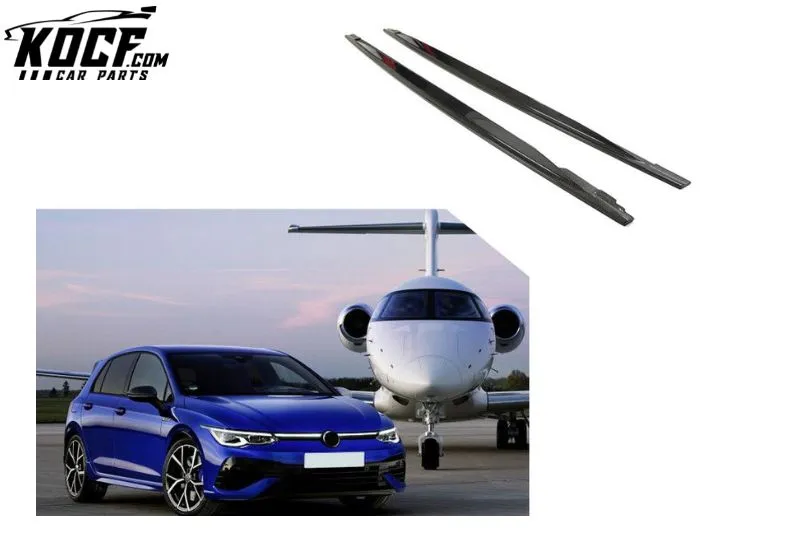 Carbon Fiber Car Side Skirts Extensions for VW Golf 8 MK8 R 2021-2022