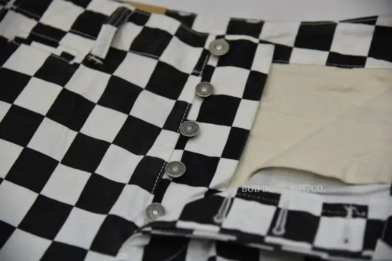 Checkerboard Racing Track Style Men Shorts - Black & White Check