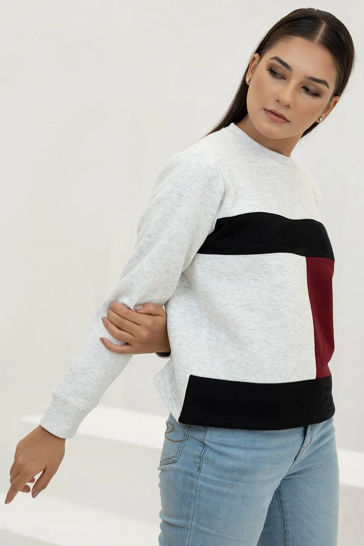 Color Block Crop Sweatshirt - W21 - WSW0009