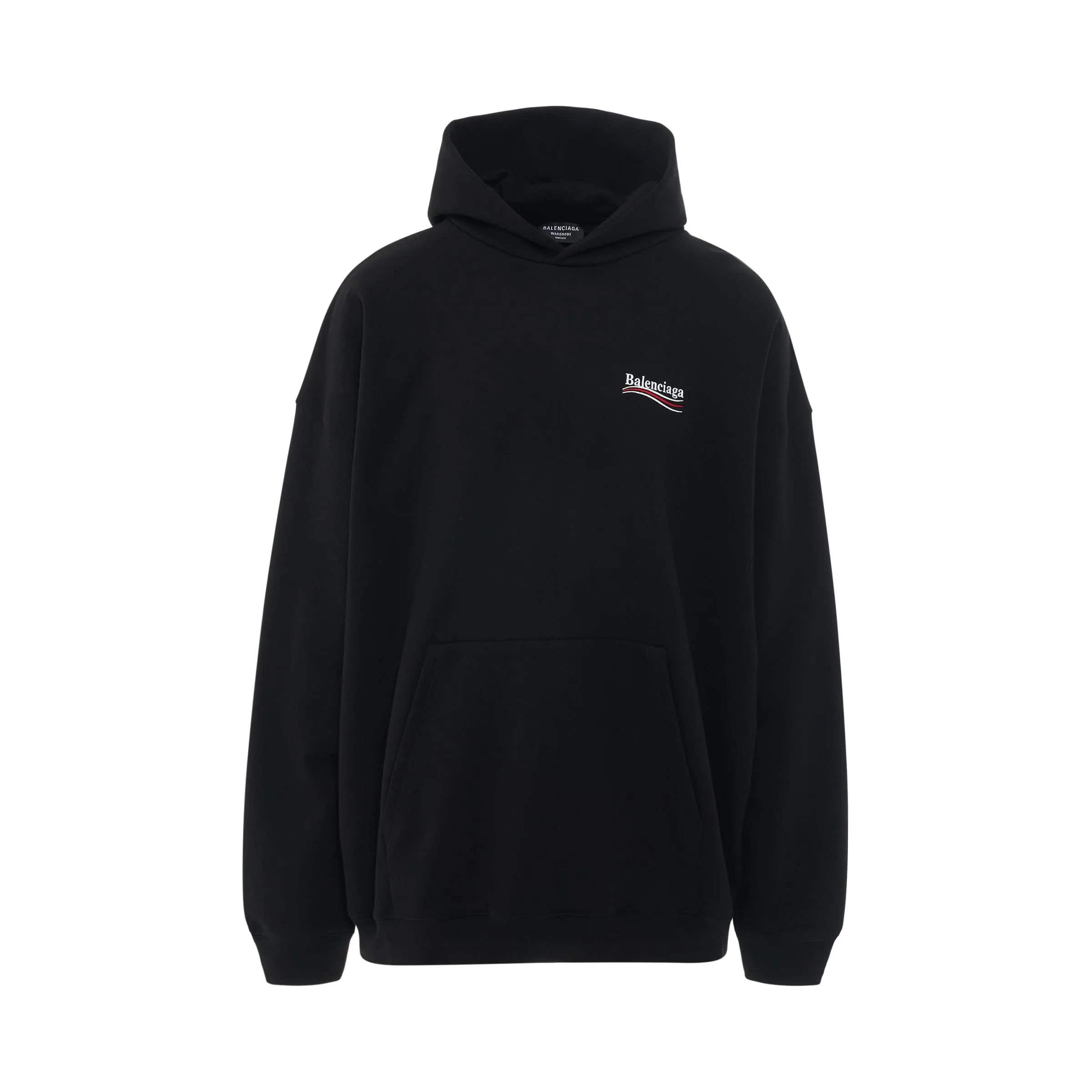 Embroidered Political Campaign Oversized Hoodie in Black