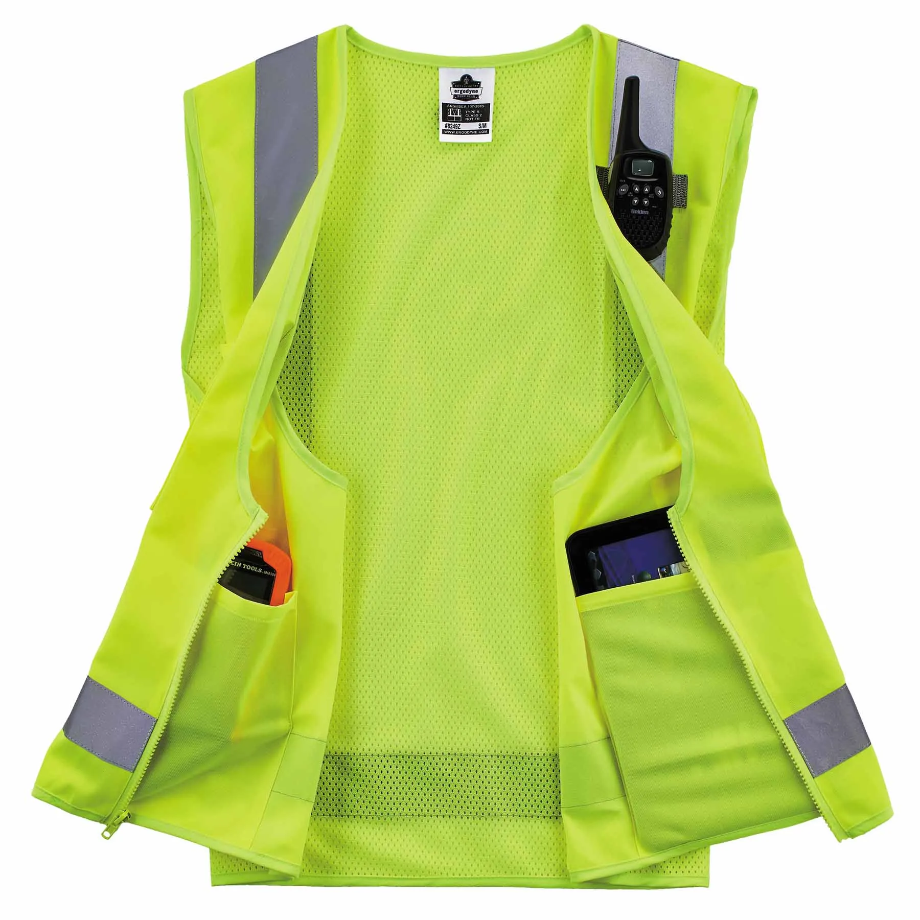 Ergodyne 24507 8249Z-S 3XL Lime Class 2 Economy Surveyors Vest - Single Size