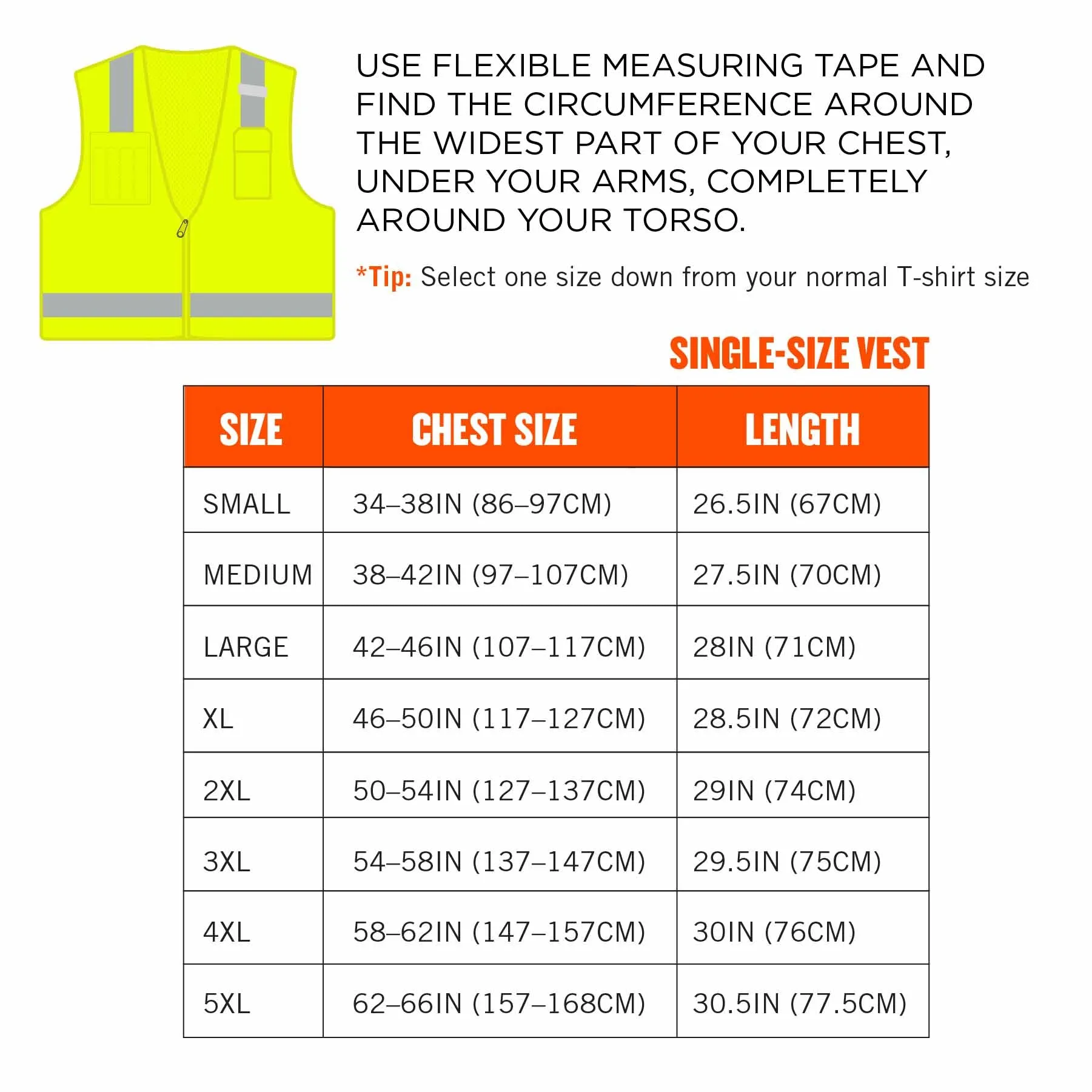 Ergodyne 24507 8249Z-S 3XL Lime Class 2 Economy Surveyors Vest - Single Size