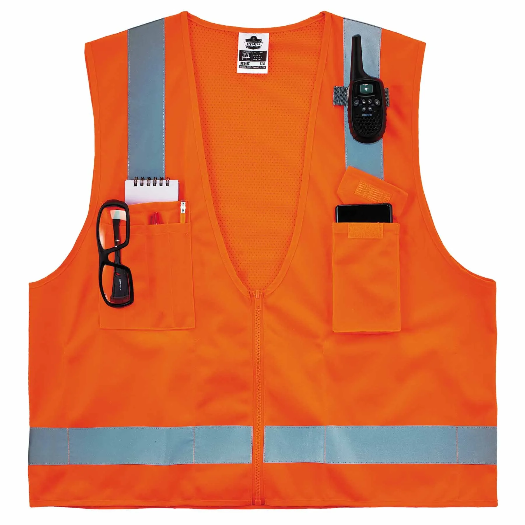 Ergodyne 24518 8249Z-S 4XL Orange Class 2 Economy Surveyors Vest - Single Size