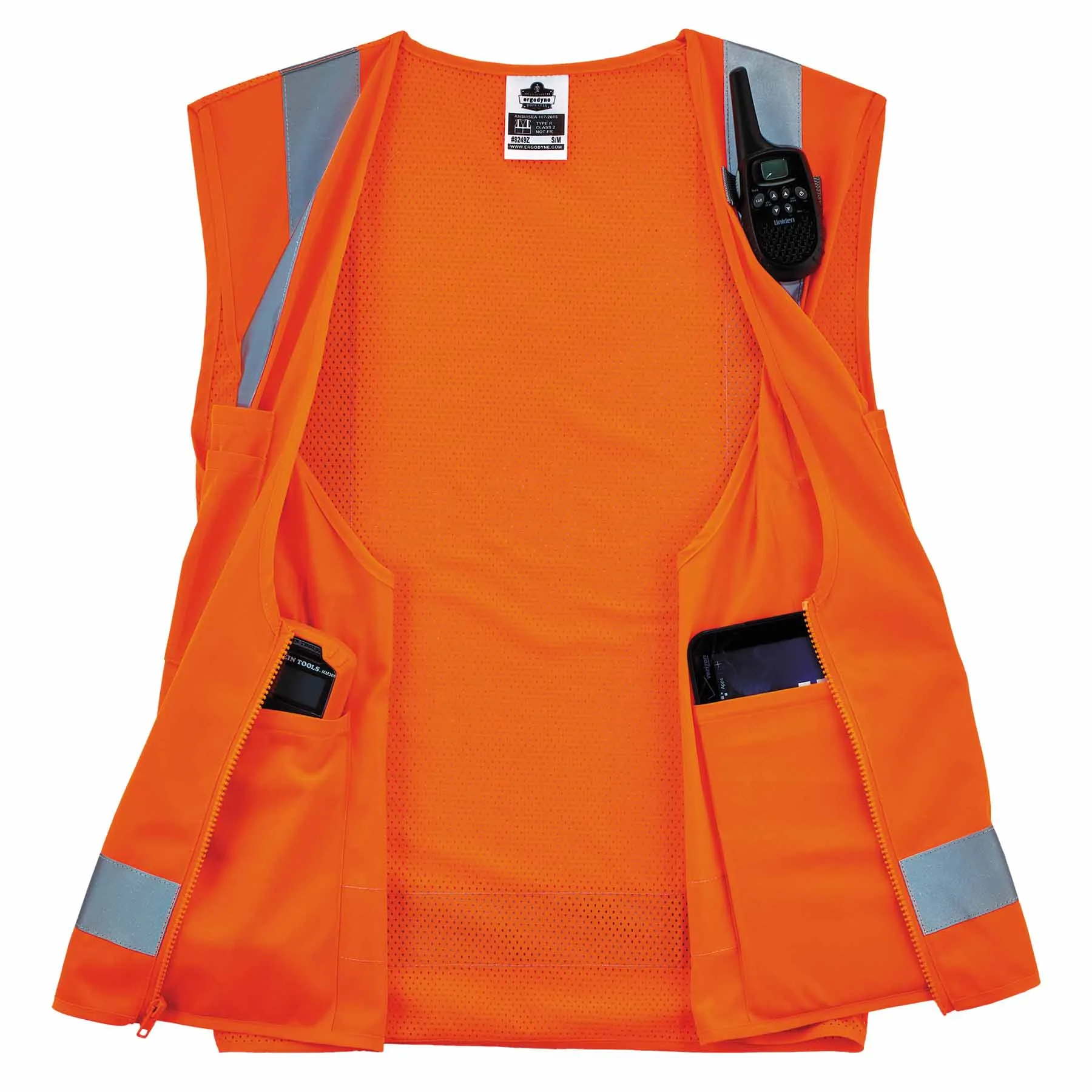 Ergodyne 24518 8249Z-S 4XL Orange Class 2 Economy Surveyors Vest - Single Size