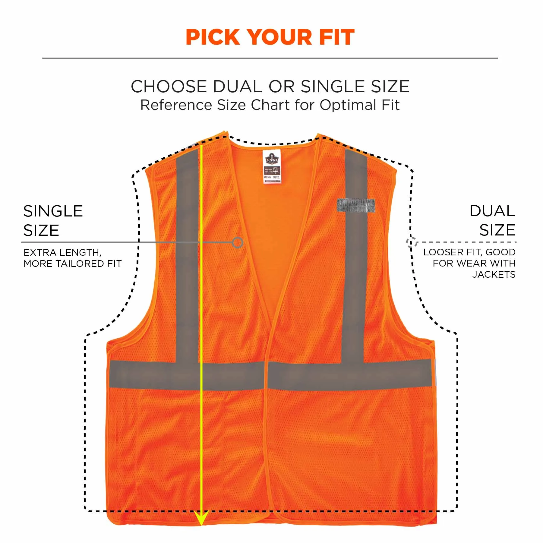 Ergodyne 24555 8215BA-S XL Orange Class 2 Economy Breakaway Mesh Vest - Single Size