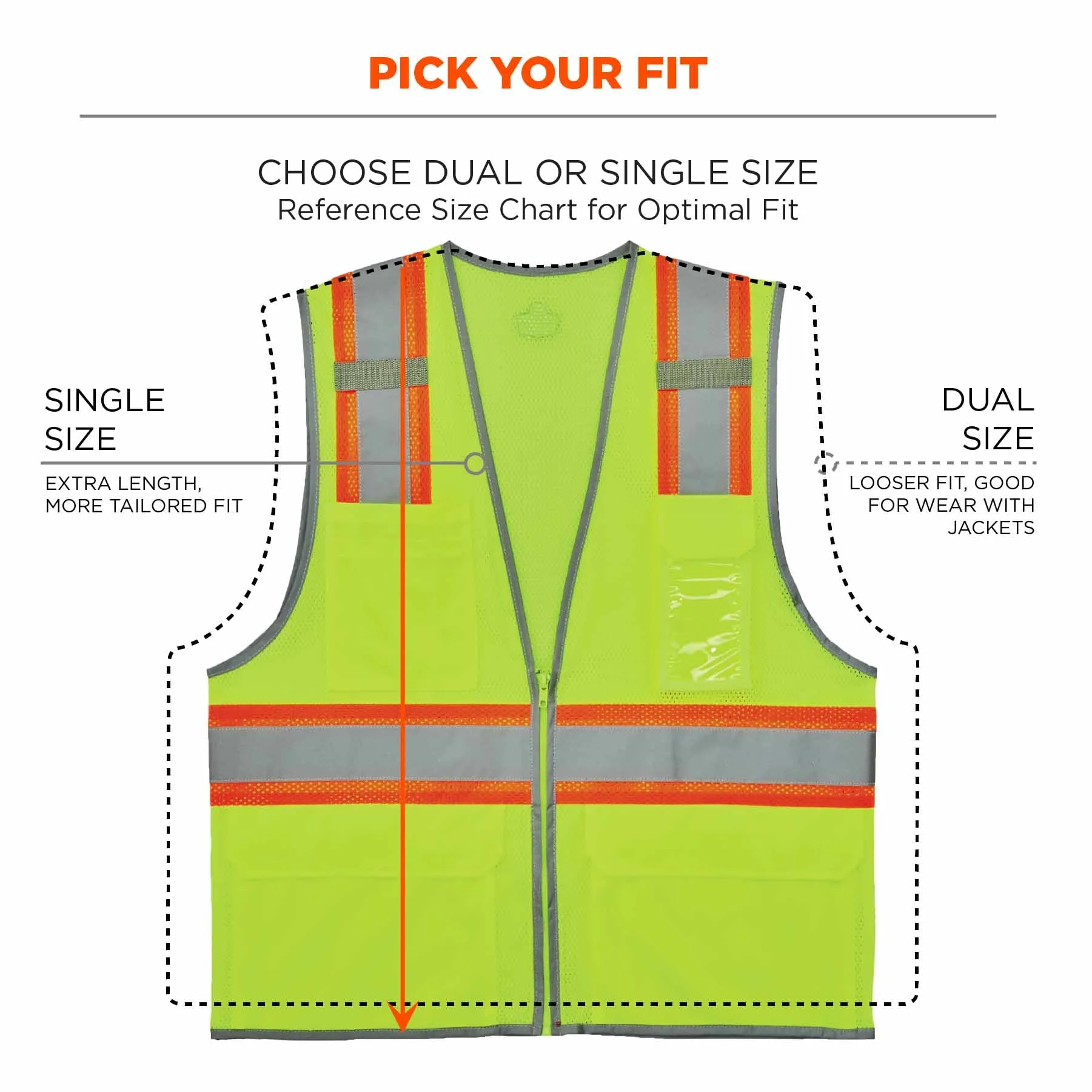 Ergodyne 24562 8246Z-S S Lime Class 2 Two-Tone Mesh Vest - Single Size