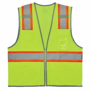 Ergodyne 24566 8246Z-S 2XL Lime Class 2 Two-Tone Mesh Vest - Single Size