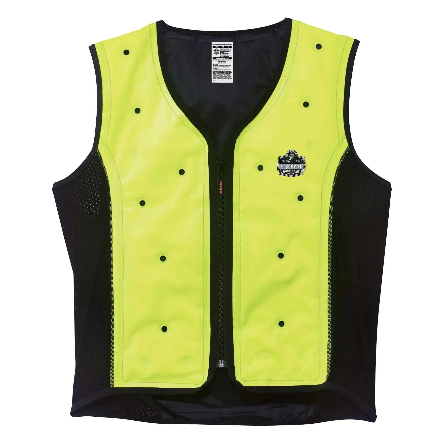 Ergodyne Chill-Its 6685 Dry Evaporative Cooling Vest - Zipper Closure, 1 Each