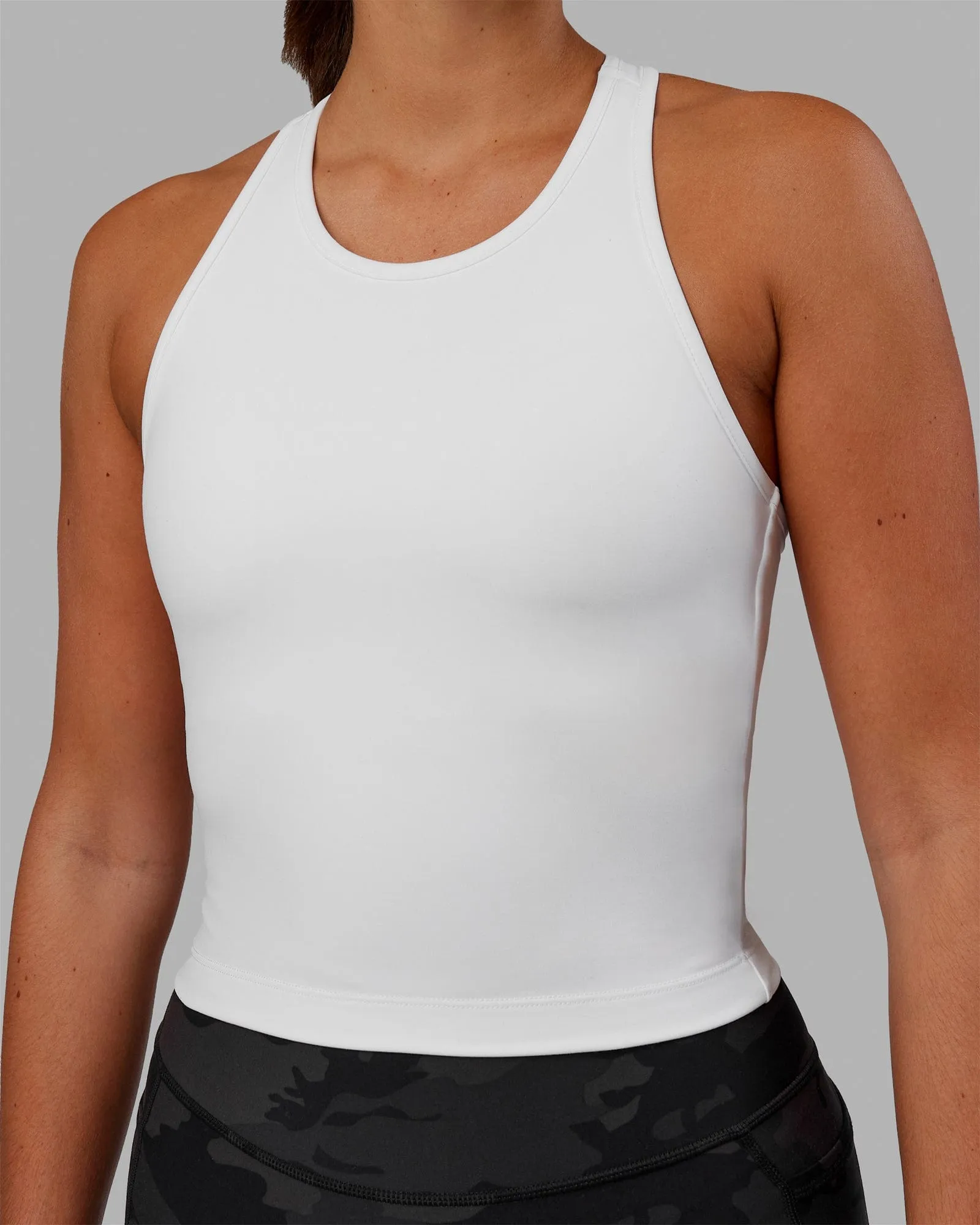 Flow Shelf Bra Performance Tank - White