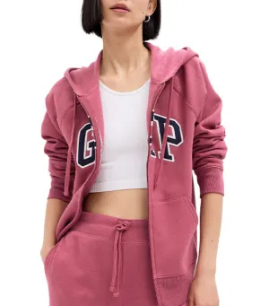 Gap Logo Zip Hoodie Dry Rose