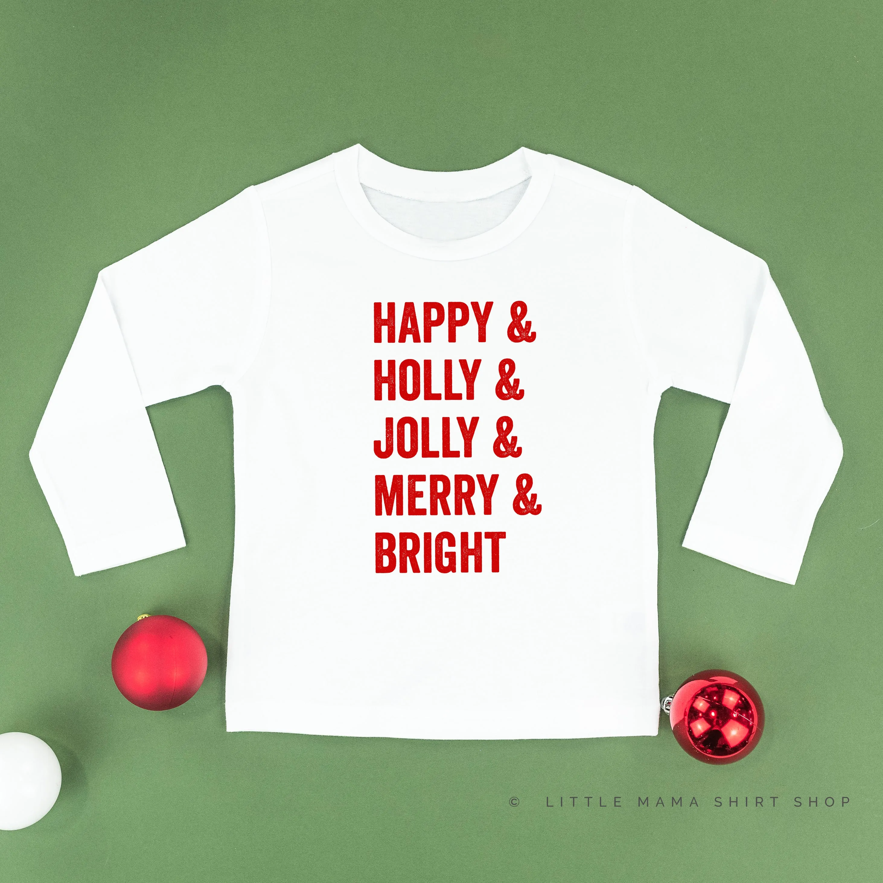 Happy   Holly   Jolly   Merry   Bright - Child LONG SLEEVE Tee