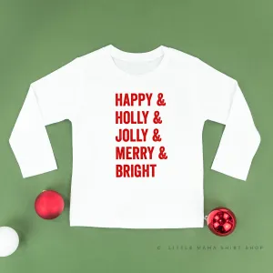 Happy   Holly   Jolly   Merry   Bright - Child LONG SLEEVE Tee