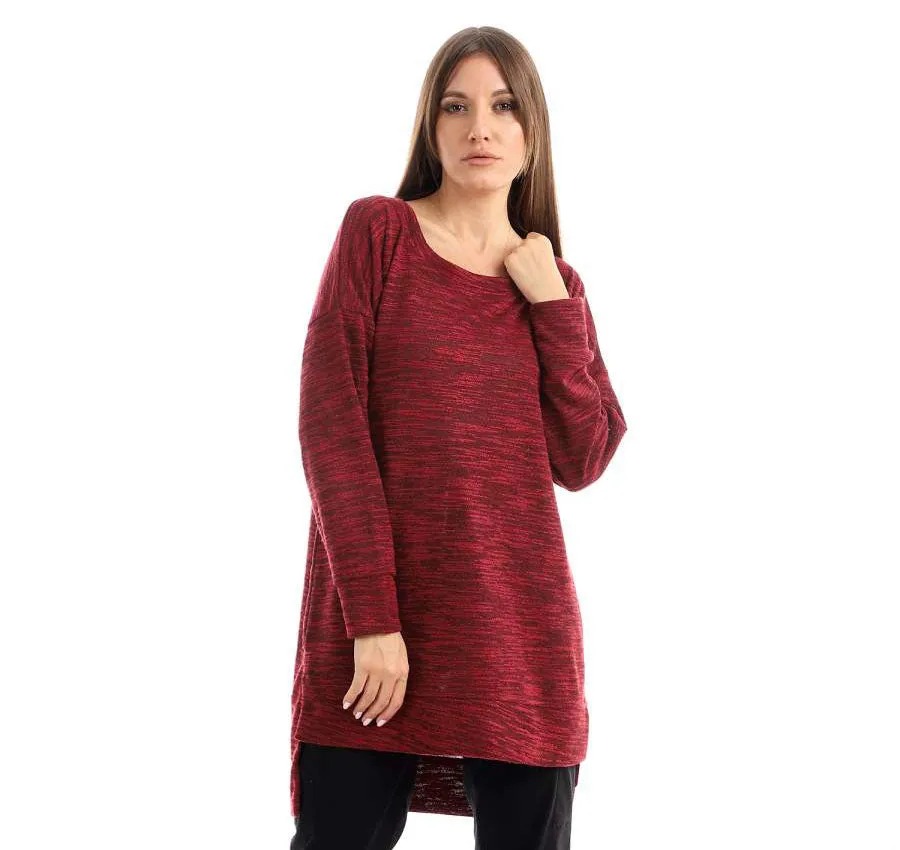 High Low Knitted Sweatshirt - Kady