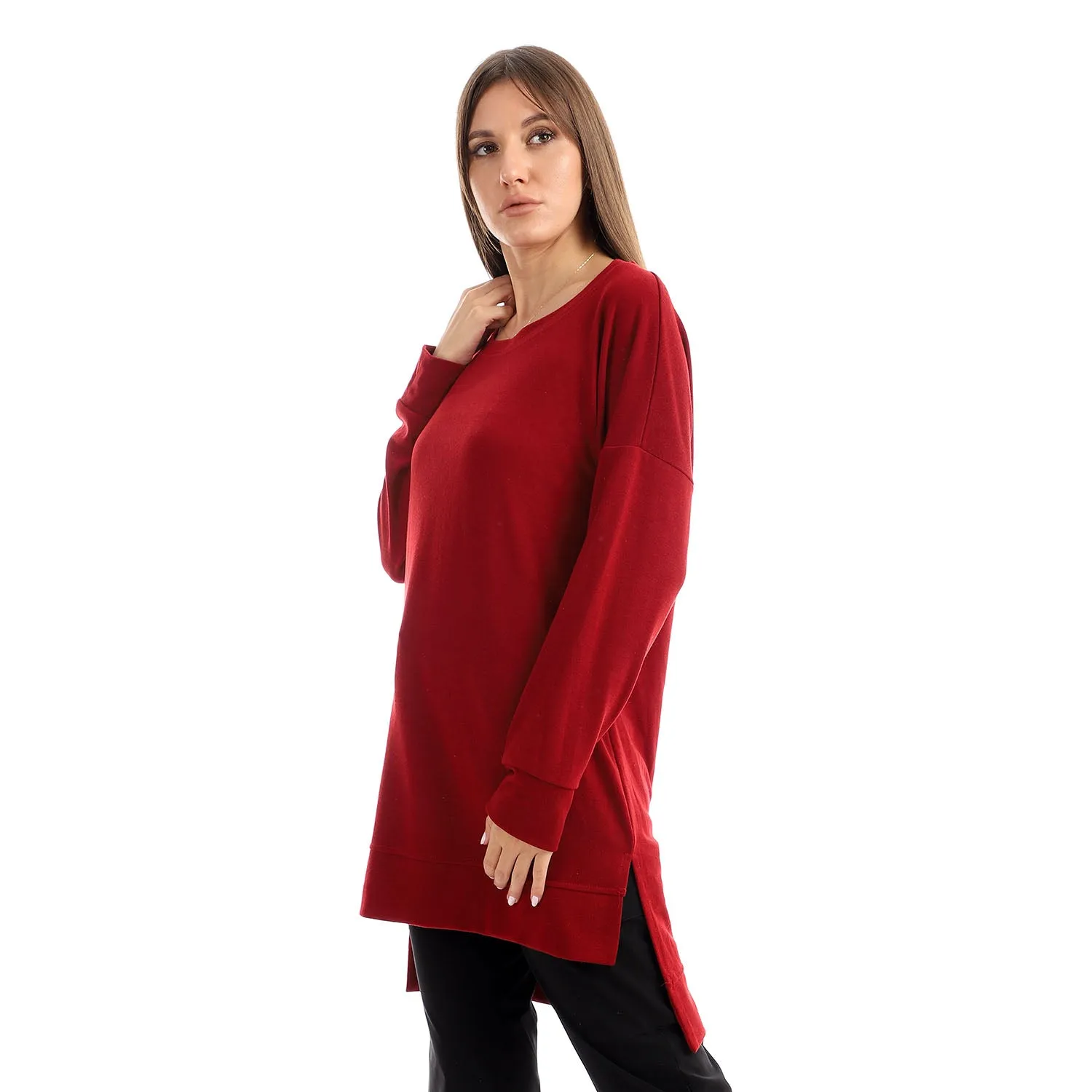 High Low Knitted Sweatshirt - Kady