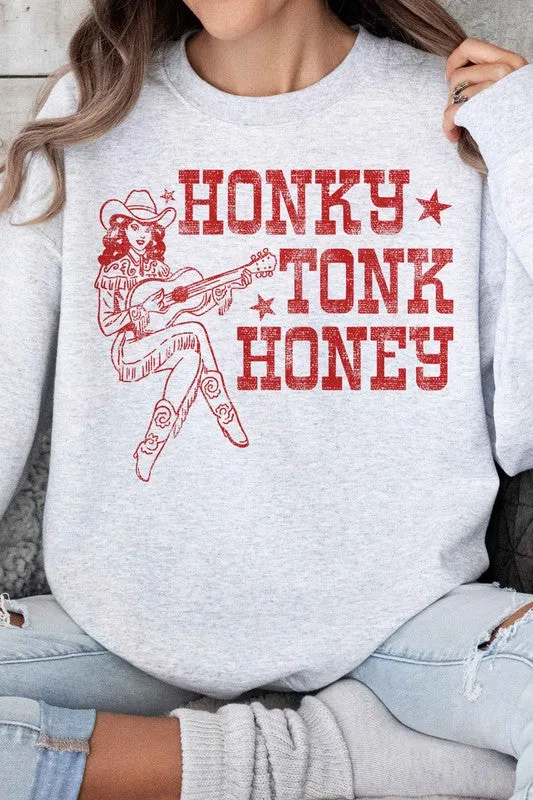 HONKY TONK HONEY WESTERN OVERSIZED SWEATSHIRT