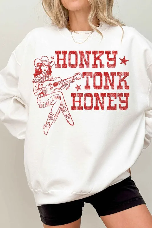 HONKY TONK HONEY WESTERN OVERSIZED SWEATSHIRT