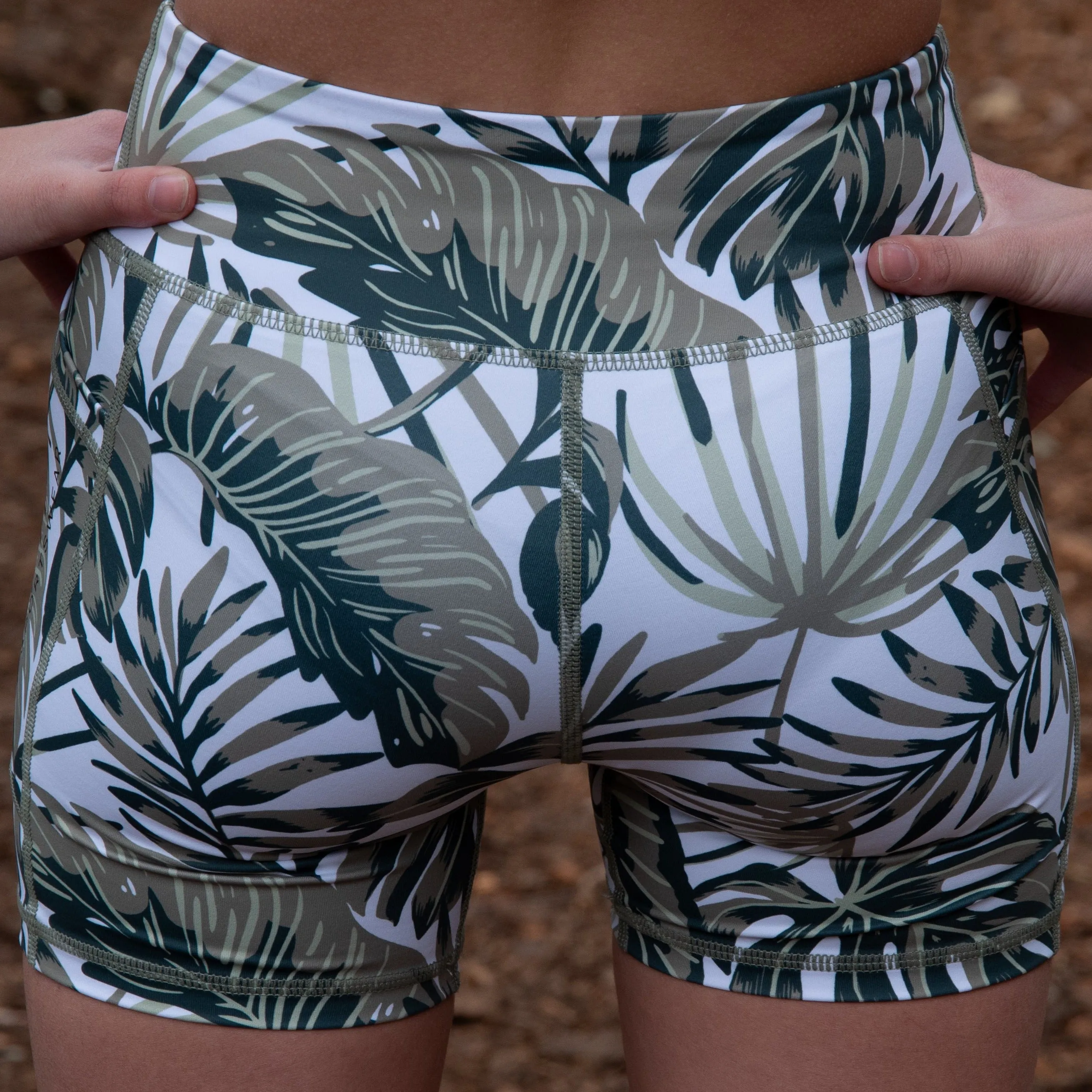 IMPI High Waist Longer Leg Running Short - Evergreen Jungle