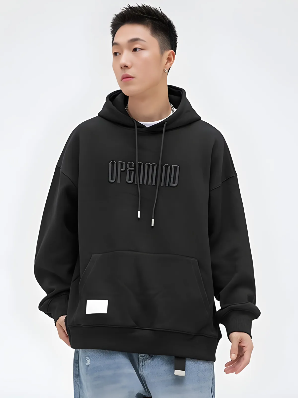 KG Embroidered Solid Color Hoodie