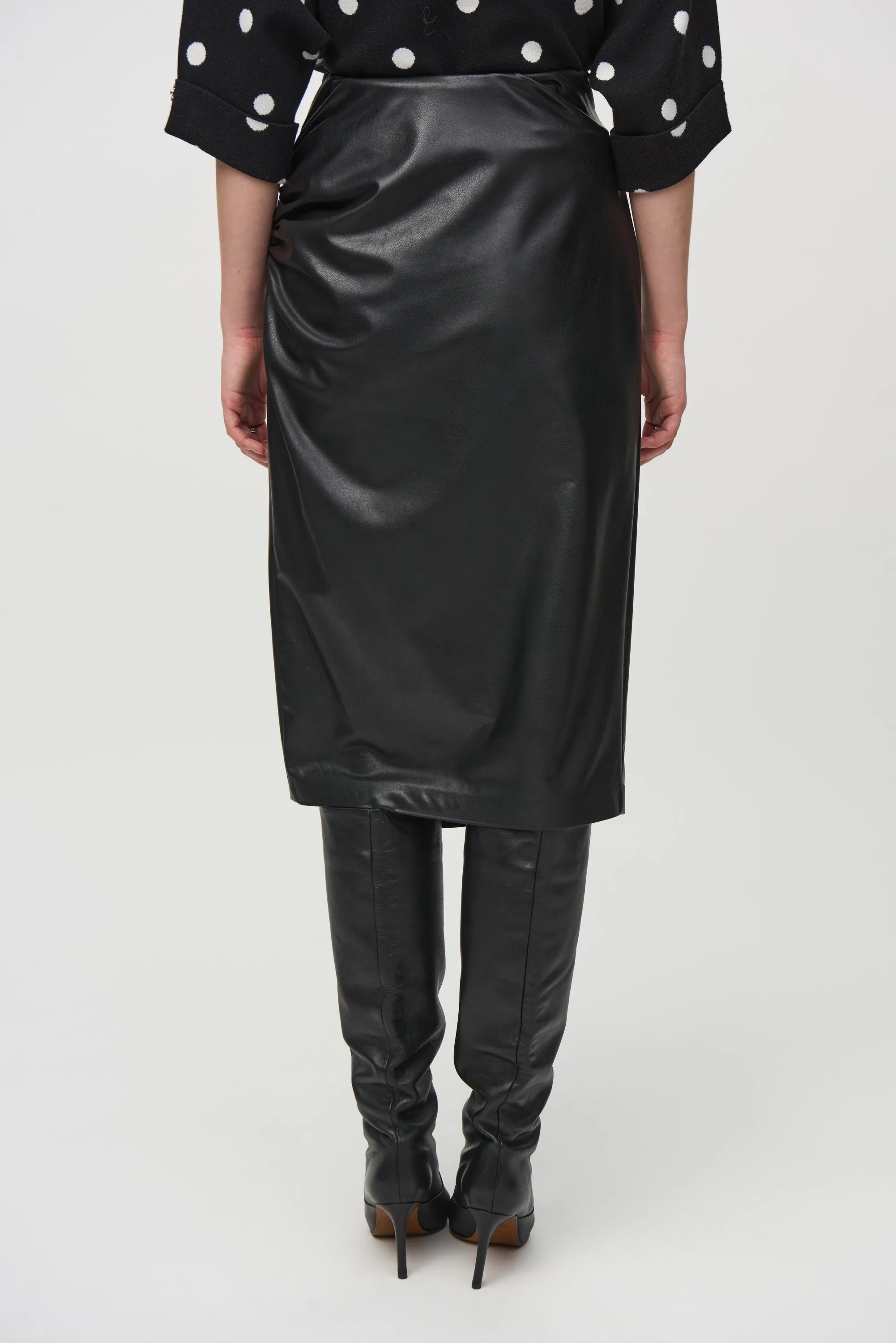 Leatherette Pull-On Pencil Skirt