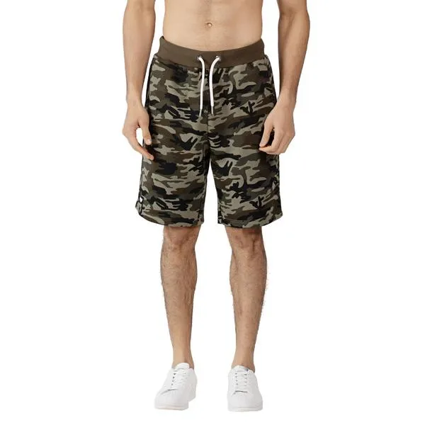 Mens sports Shorts  with a Camouflage colours and Reflective Printed logo