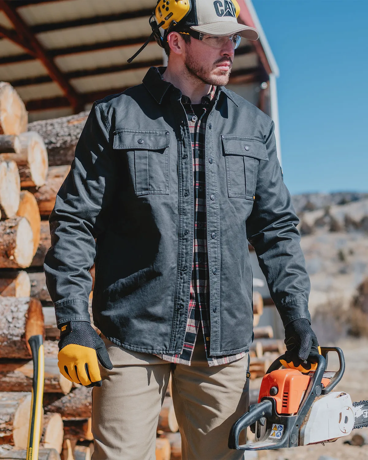 MEN'S WAXED COTTON SHIRT JACKET