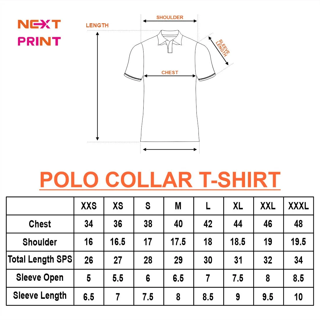 Next Print Customised Polo Neck White Jersey NPTS14