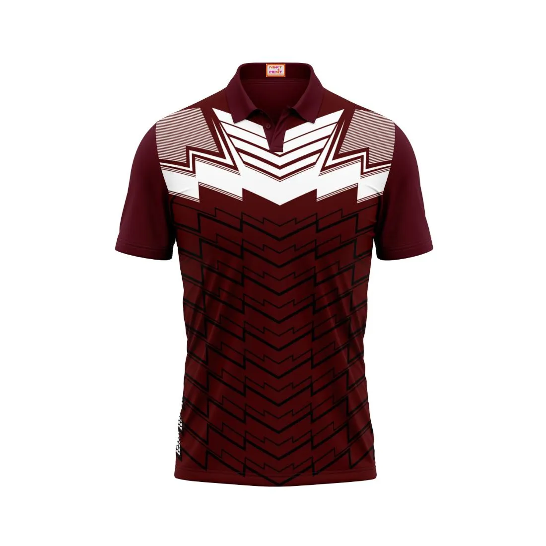 Next Print Customized Polo Neck Maroon Jersey Design 4