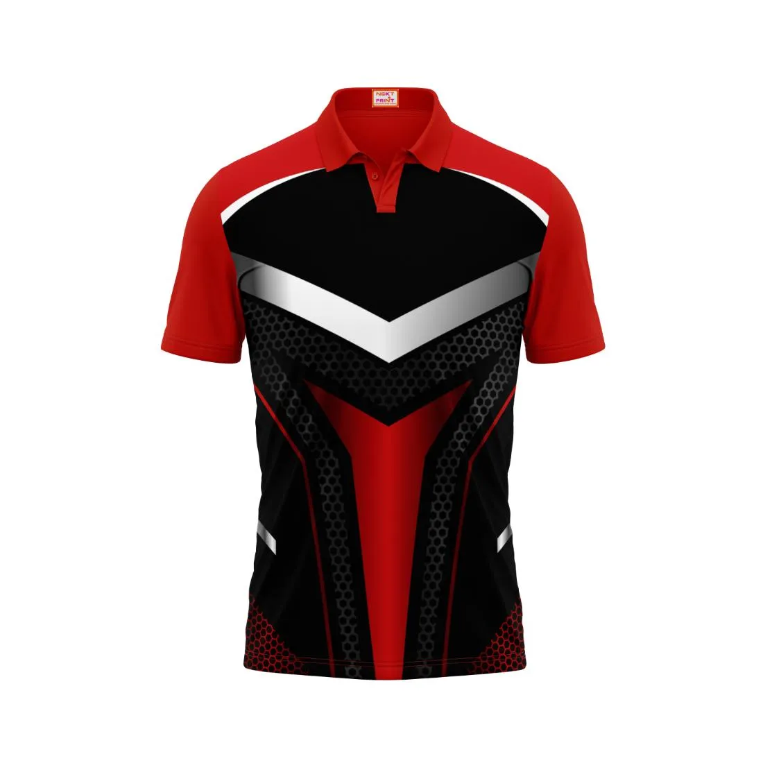 Next Print Customized Polo Neck Red Jersey NPTS67