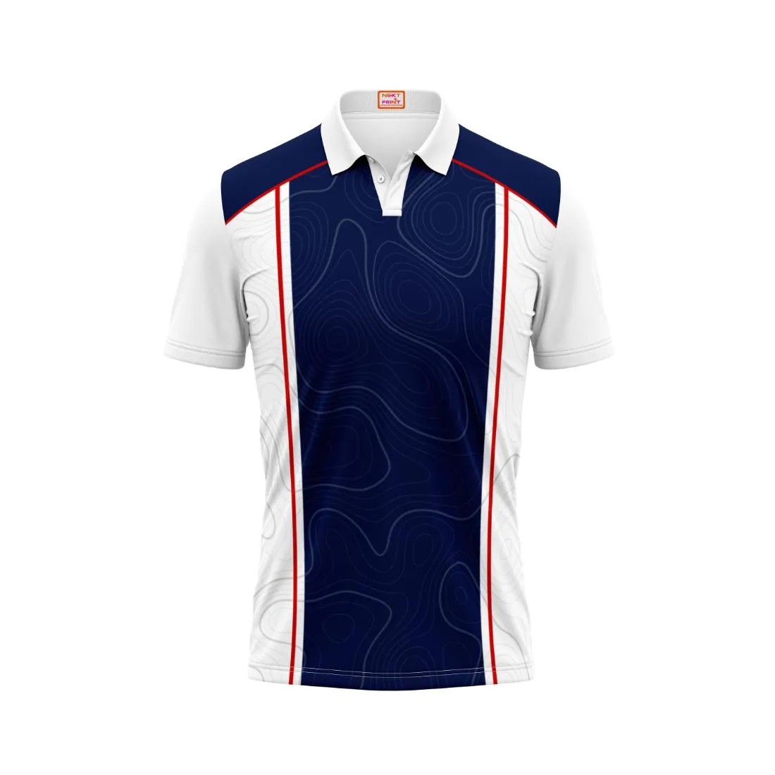 Next Print Customized Polo Neck White Jersey NPTS68