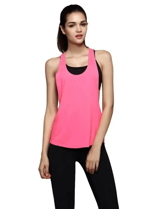 Quick Dry Sleeveless Yoga Top / Breathable Running Fitness Tank Top - SF1587