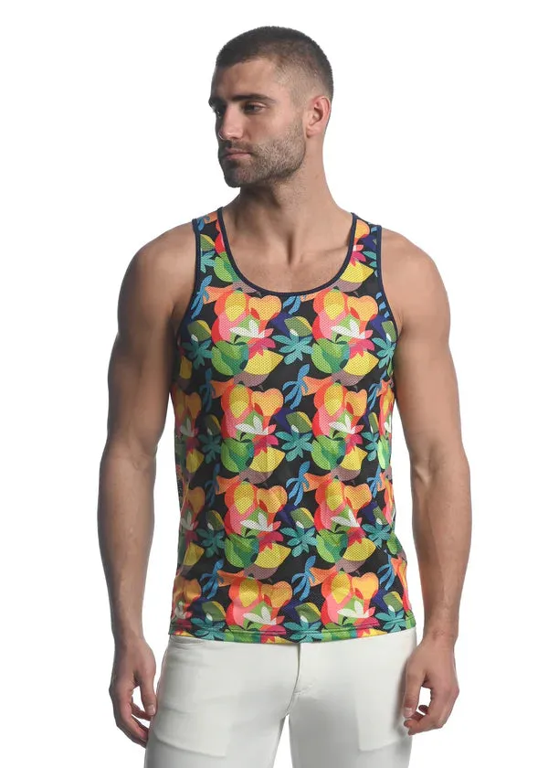 Rainbow Abstract Tropics Mesh Tank