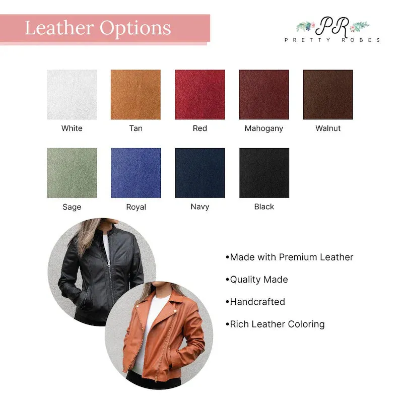 (Real Leather) Personalized Til Death Leather Jacket for Her