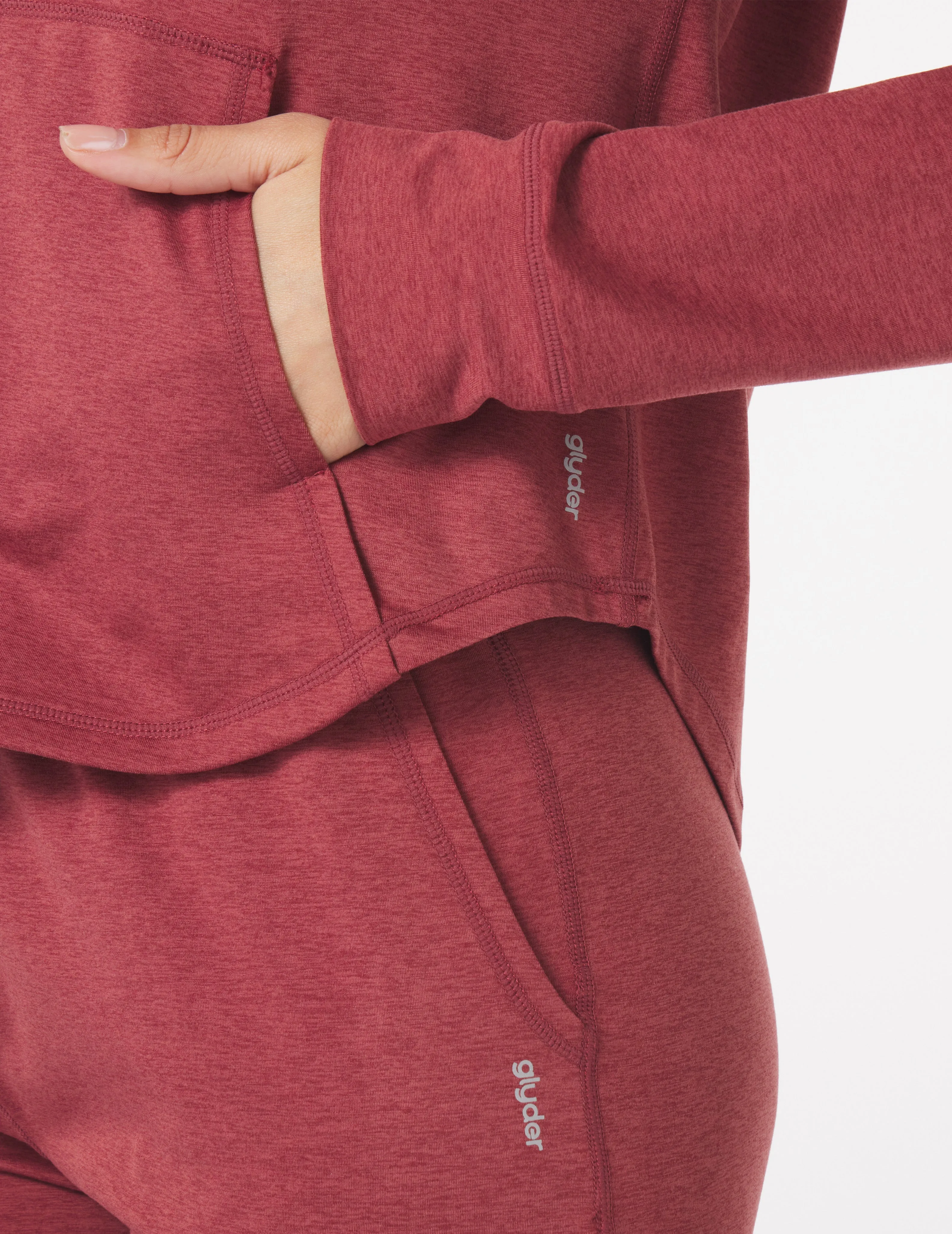 Rocky Hoodie: Brick Red Marble