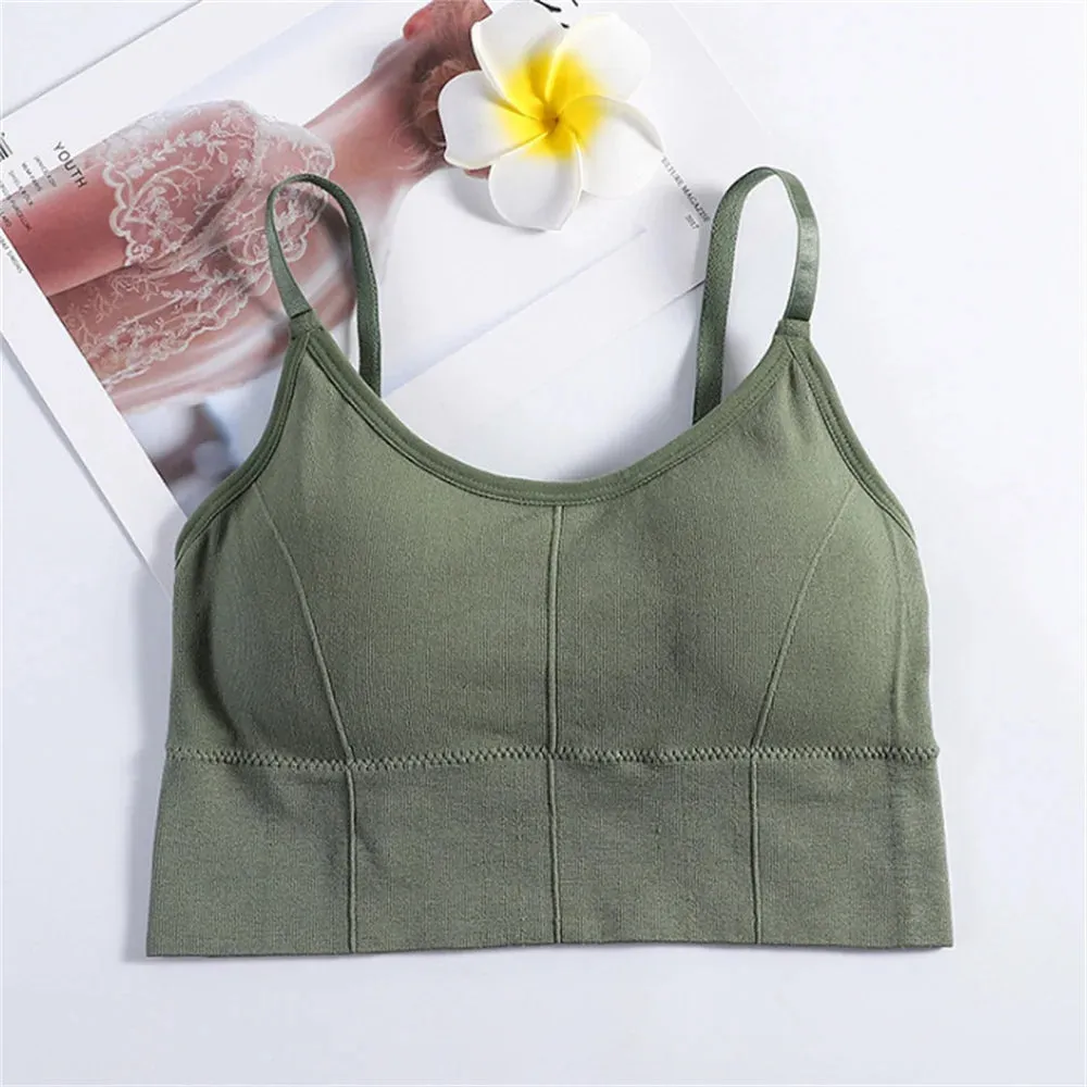 Sexy Wireless Bralette Seamless Women Bra Padded Sleep Tops V-Shaped Back Sports Tube Top Breathable Crop Lingerie Underwear